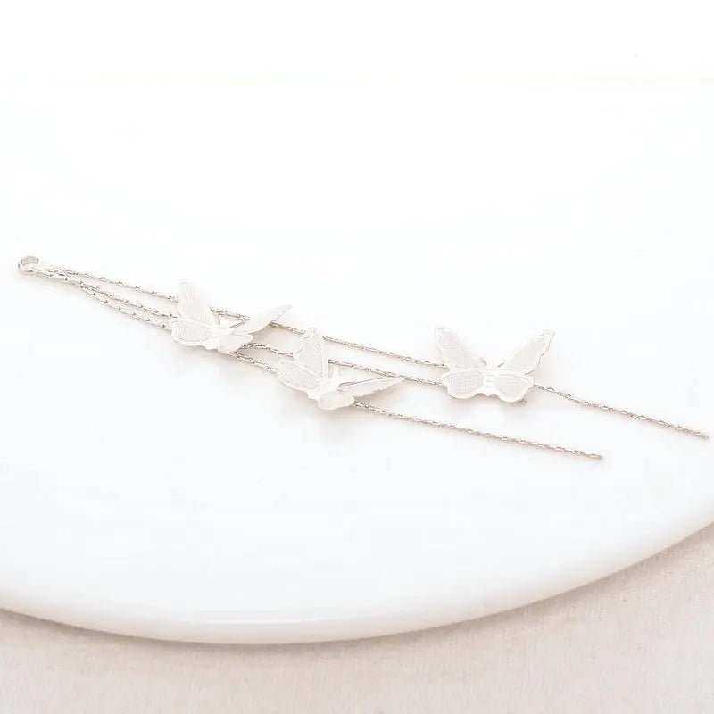 80MM 14K Gold Color Plated Butterfly Tassel Earrings Charms Pendants High Quality Diy Jewelry Accessories