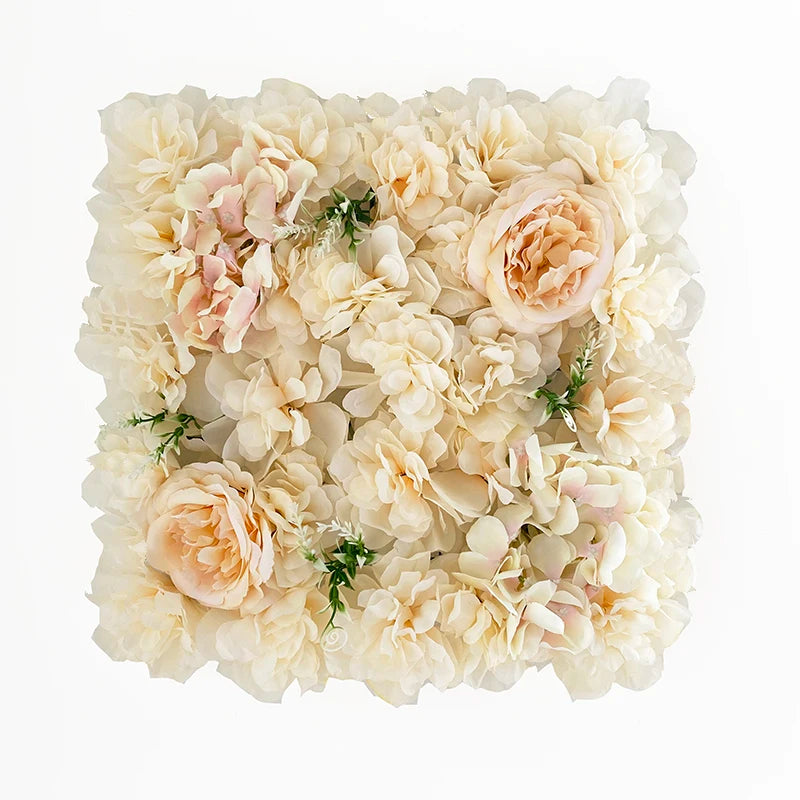 Artificial Rose Flower Wall Panels with Hydrangea Peony for Baby Shower Background Home Party Activities Or Wedding Decoration