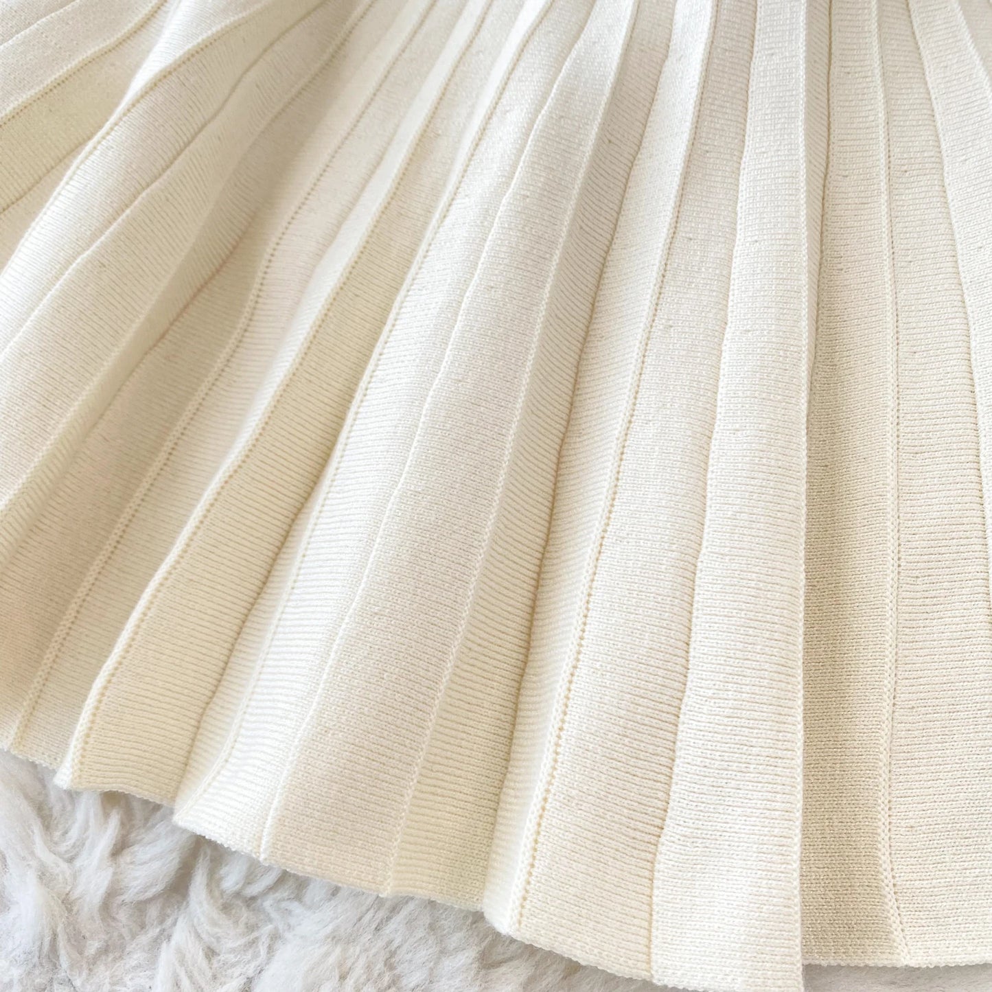 SINGREINY Elegant Knit Pleated Mini Dress Women Soft Ribbed Solid Flare Sleeve Fashion Lady Casual Sweater Slim Dresses