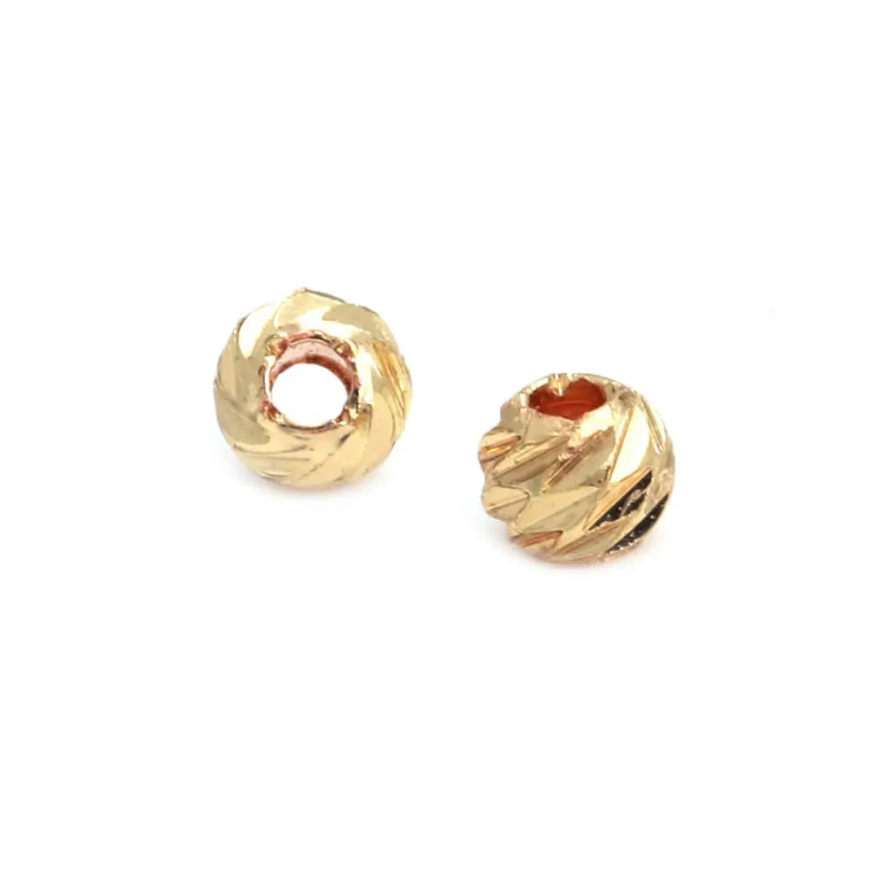 2.5MM 3MM 4MM 5MM 6MM 8MM Brass Faceted Round Ball Necklaces Bracelets Spacer Beads Jewelry Making Supplies Findings Accessories