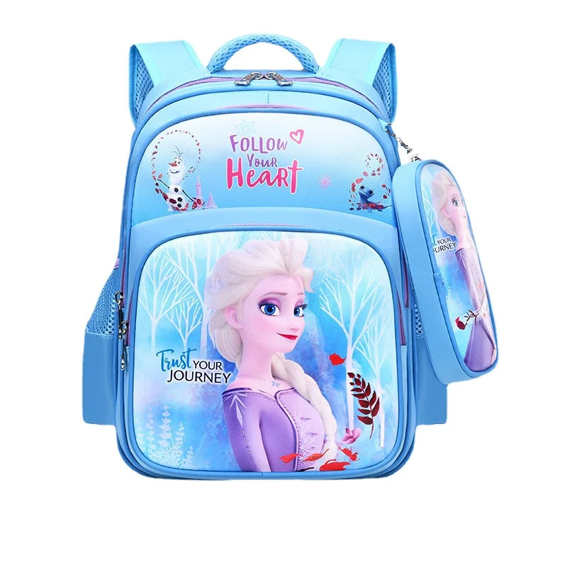 Disney  New Frozen Elsa Anna Cartoon Schoolbag Girls Backpack Children Primary School Schoolbag Children Backpack Schoolbag