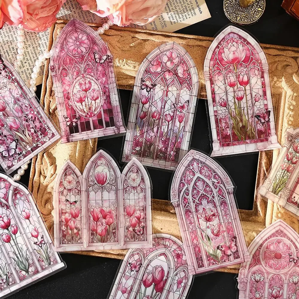 10 Pcs/pack Manor Mystery Series Decorative Sticker Retro Flowery Window Collage Scrapbooking Label Diy Diary Journal Planner