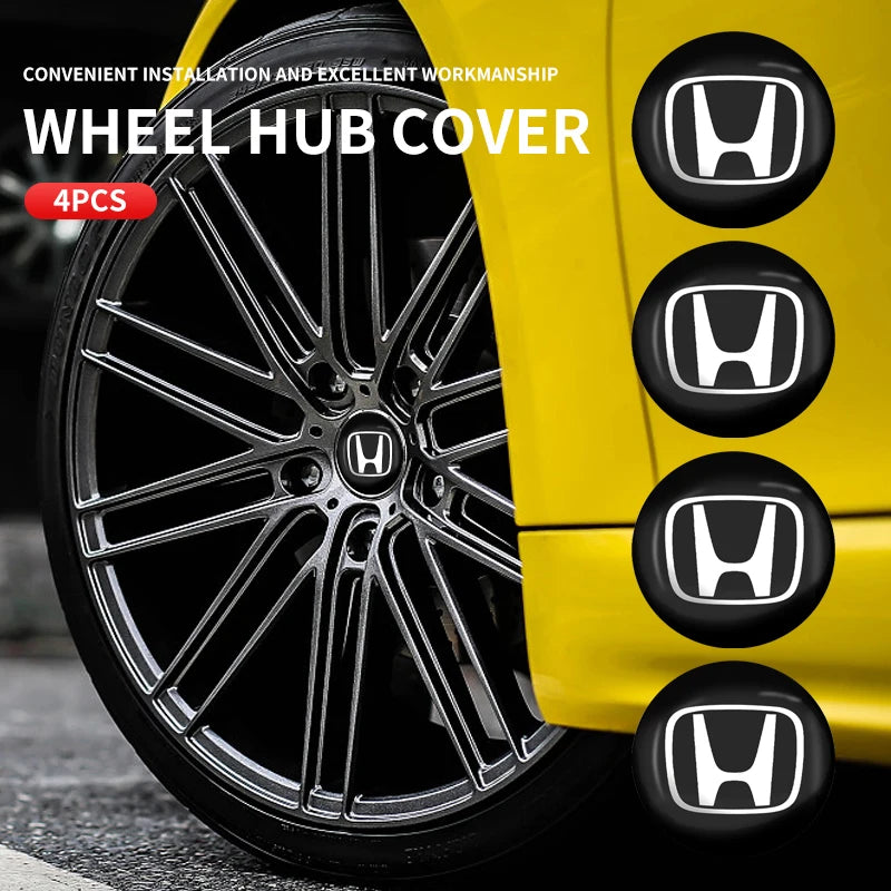 4pcs 56mm Car Wheel Center Hub Cap Stickers Styling For Honda Civic Fit Jazz Accord CRV HRV City Odyssey Passport Pilot Vezel