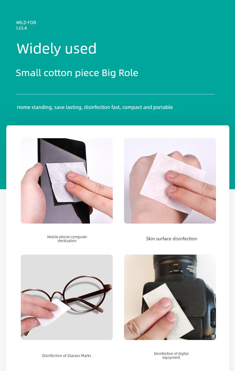 75% Concentration Disposable Alcohol Pad Large Portable Ear Studs Mobile Phone Disinfection Cotton Sheets Wipes Tableware Bowl Chopsticks Sterilization