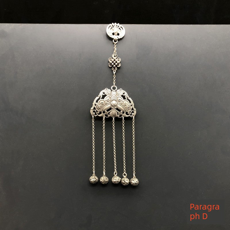 Silver Brooch pendent long