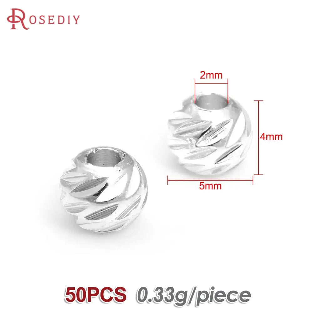2.5MM 3MM 4MM 5MM 6MM 8MM Brass Faceted Round Ball Necklaces Bracelets Spacer Beads Jewelry Making Supplies Findings Accessories