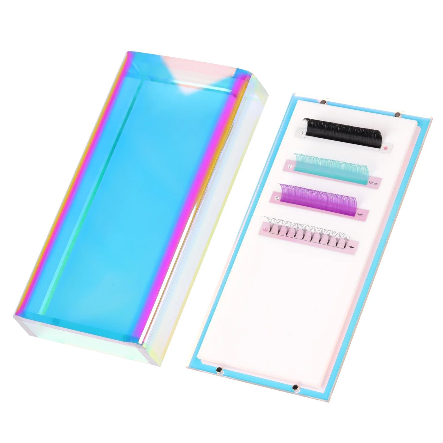 Eyelash Extensions Acrylic Lash Holder Eyelashes Pallet Storage Box Large Eye Lash Tile Dust-proof Cover Beauty Makeup Tools
