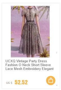 UCXQ Square Neck Lace Embroidery Elegant Long Dress Fairycore Waist Sleeveless Camisole Dresses Women 2025 Spring Summer 23A8639