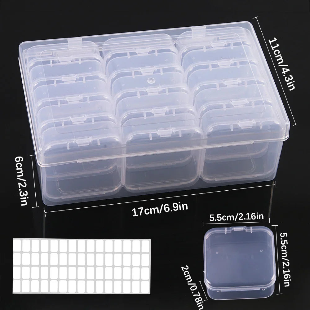 DIY Diamond Painting Embroidery Storage Box, Nail Art Jewelry Rhinestone Mosaic Storage Container Multifunctional Storage Box