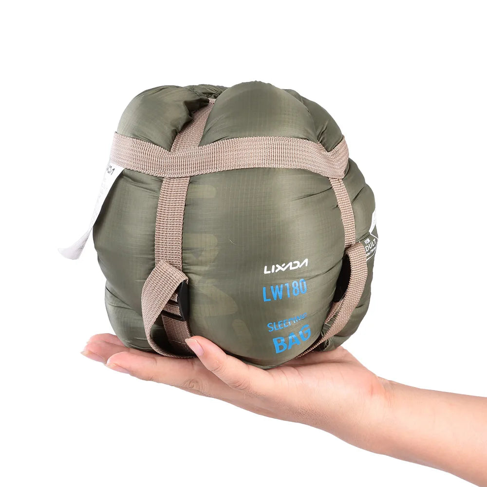 Lixada Camping Sleeping Bag 190*75cm Type Polyester Sleeping Bags Camping With Compression Bag Camping Equipment 680g