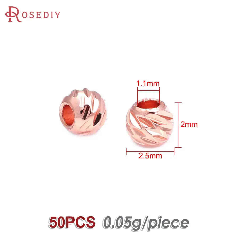 2.5MM 3MM 4MM 5MM 6MM 8MM Brass Faceted Round Ball Necklaces Bracelets Spacer Beads Jewelry Making Supplies Findings Accessories
