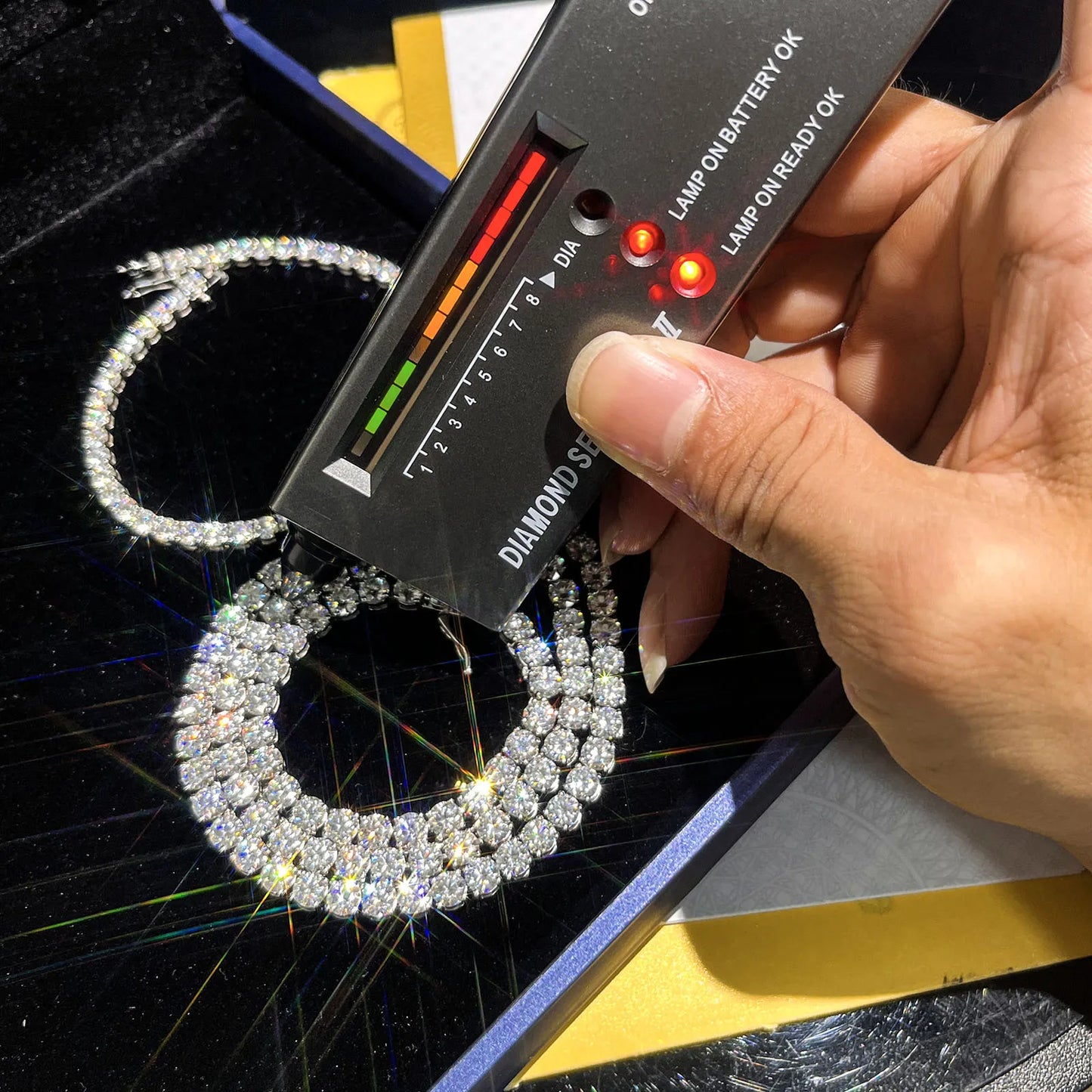 EWYA Full 2mm Moissanite VVS Micro Tennis Chain for Women Men 925 Silver Passes Diamond Tester 16 18 20 to 25 inch Necklace Gift