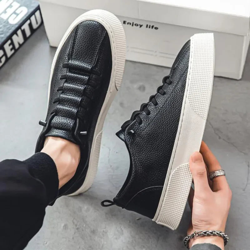 White Sneakers for Men  Fashion Casual Lace Up Round Toe Flat mens Running Sport Shoes Zapatillas Deportivas Hombre 2025
