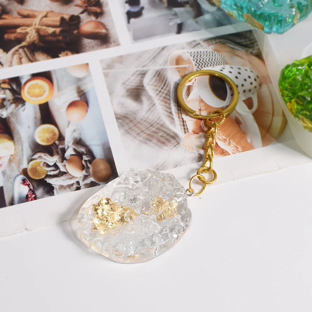 Crystal Cluster Pendant Epoxy Resin Mold DIY Ice Crystal Cave Pendant Silicone Mold