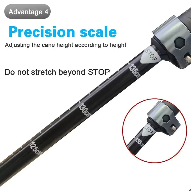 LIGHTEN UP 2Pcs Carbon Fiber/Aluminum Alloy Trekking Poles Collapsible Telescopic Sticks Lightweight Walking Hiking Stick Climb