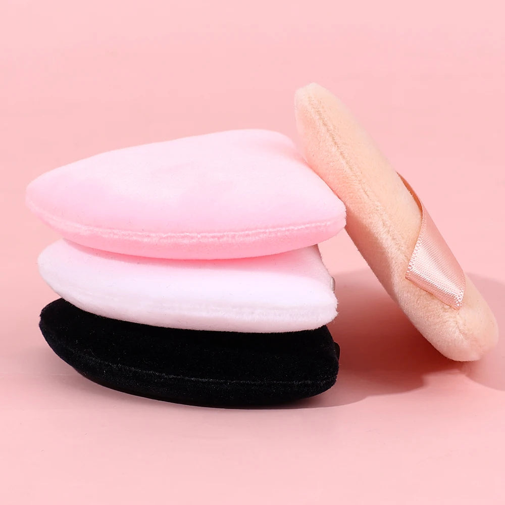 Pink Triangle Velvet Powder Puff Make Up Sponges for Face Contouring Shadow Seal Cosmetic Foundation Loose Powder Makeup Tools