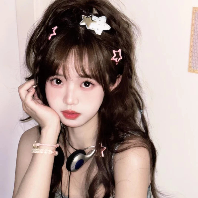Y2K Star Hairpins Girls Versatile Coloful Sweet Cool Hairclip Women Cute Bright BB Clips Multicolored Headwear Hair Accessories