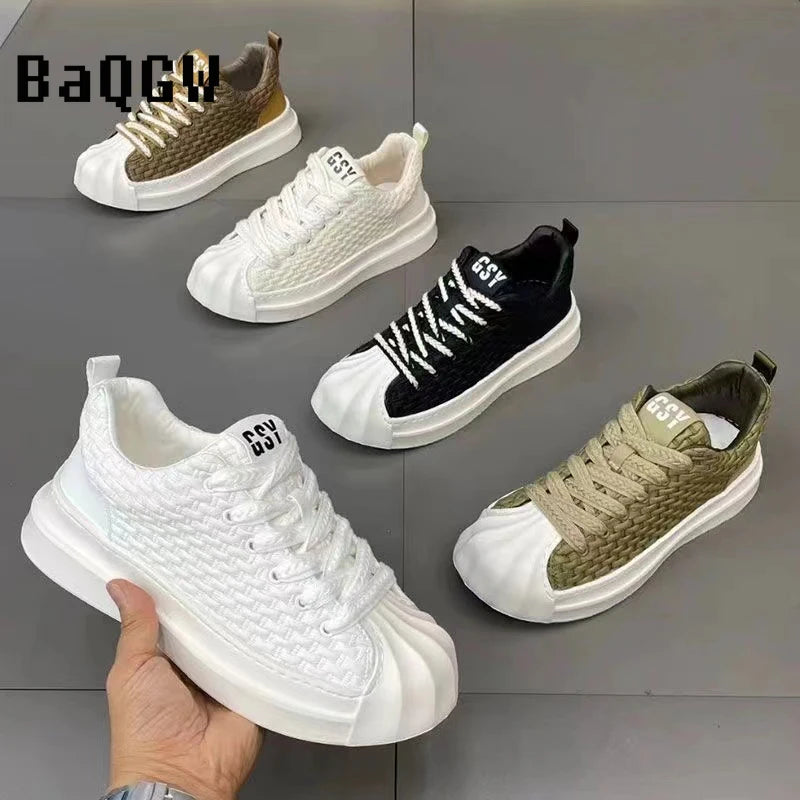 Designer Striped Patchwork Breathable Shoes Man Fashion Soft Lightweight Skateboard Sneakers Retro Camel Summer Shoes Trend 2025
