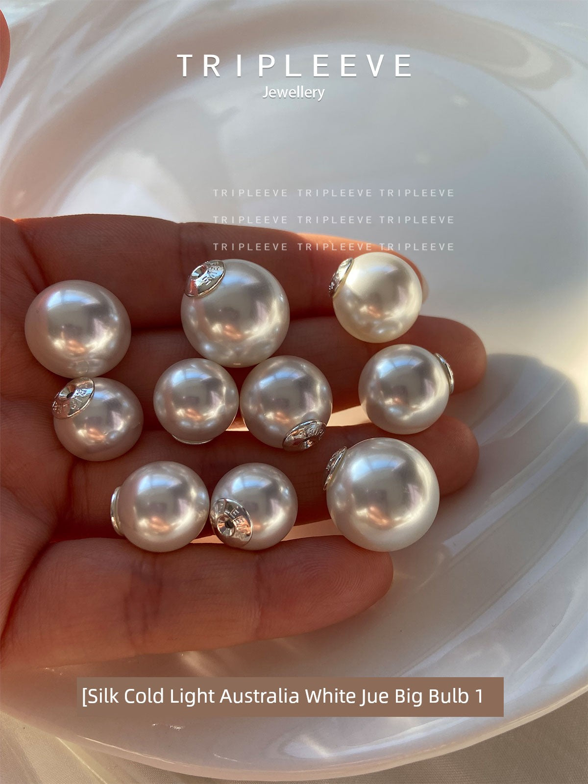 Homemade Cold White Bulb! One Style for Triple-Wear Cold Light Australian White S999 Silver Pearl Earrings Size Beads Front and Rear Wear